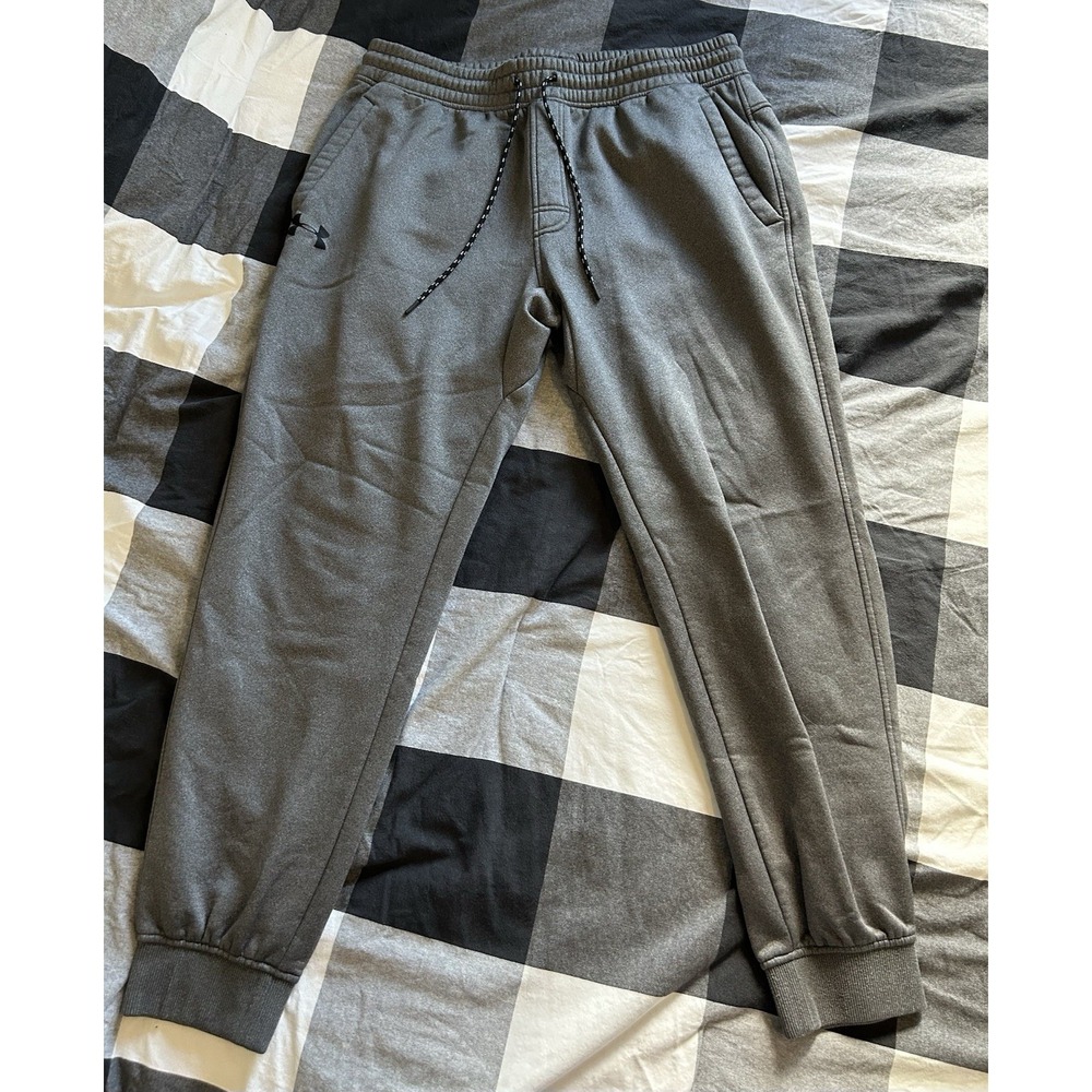 Under Armour Men's Gray Solid Jogger Pants XL Drawstring Elastic Waist